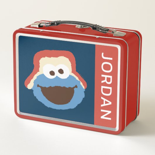 Lunch Box Cookie Monster Woodland Face | Ajouter Votre Nom (Dos)