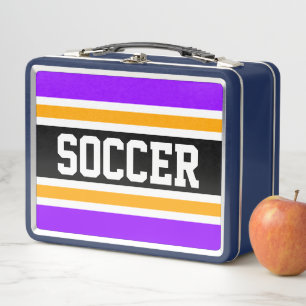 Lunch Box Cool Bright Violet Noir Jaune Stripes de SOCCER
