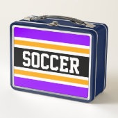 Lunch Box Cool Bright Violet Noir Jaune Stripes de SOCCER (Devant)