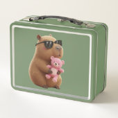 Lunch Box Cool Chill Capybara with Teddy Bear Metal  (Dos)
