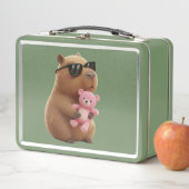 Lunch Box Cool Chill Capybara with Teddy Bear Metal  (En situation)