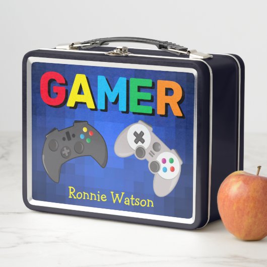 Lunch Box Cool coloré GAMER Kids | Personnalisé (En situation)