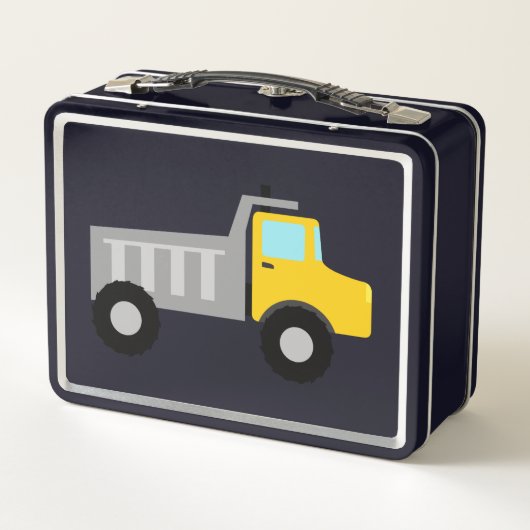 Lunch Box Cool construction camion à benne ajouter nom (Dos)