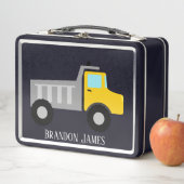 Lunch Box Cool construction camion à benne ajouter nom (En situation)