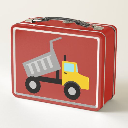 Lunch Box Cool de construction camion à benne ajouter le nom (Dos)