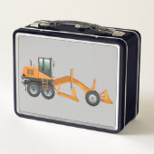 Lunch Box cool garçons construction digger ajouter nom (Dos)