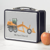 Lunch Box cool garçons construction digger ajouter nom (En situation)