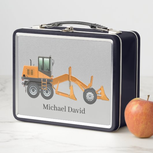 Lunch Box cool garçons construction digger ajouter nom (En situation)