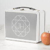 Lunch Box Cool monogram, style vibe | Grey & White (En situation)