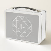 Lunch Box Cool monogram, style vibe | Grey & White (Dos)