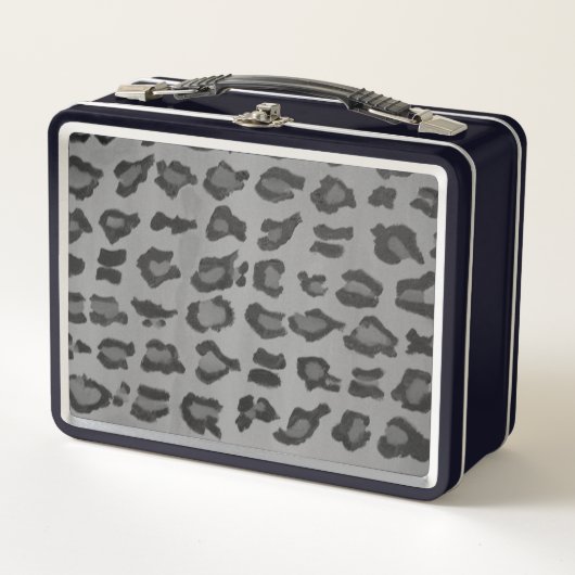 Lunch Box Cool tendance moderne noir et gris Empreinte de lé (Devant)