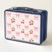 Lunch Box Coquette cerise mignonne Bow Monogramme (Dos)