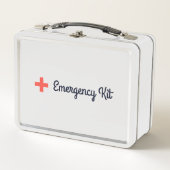 Lunch Box Corail Croix Rouge Script Kit d'urgence Médecine (Devant)