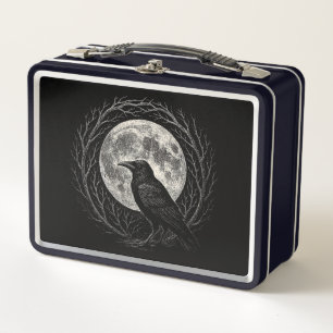 Lunch Box Corbeau avec horreur folklorique de la pleine lune