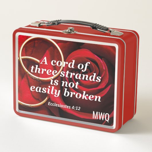 Lunch Box CORD OF 3 STRANDS Christian Wedding Quote (Devant)