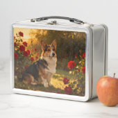 Lunch Box Corgi dans les Roses I (En situation)