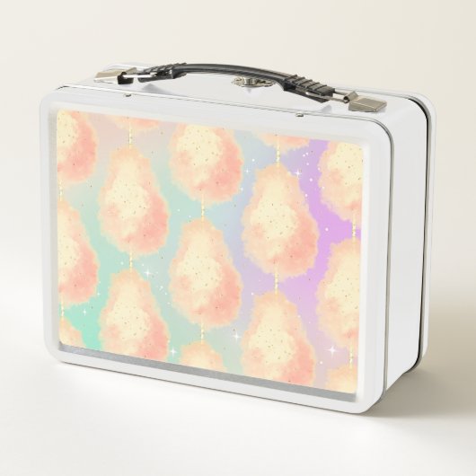 Lunch Box Coton bonbon étoile poussière pêche turquoise viol (Dos)