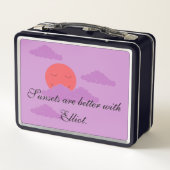 Lunch Box Coucher de soleil avec des nuages violets : mari (Dos)