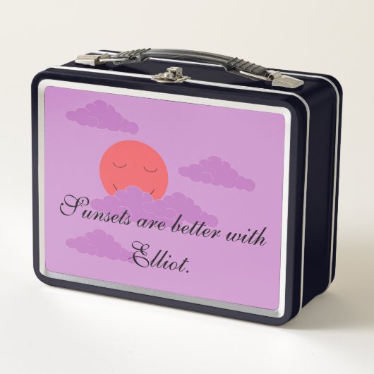 Lunch Box Coucher de soleil avec des nuages violets : mari (Devant)