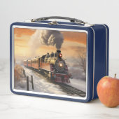 Lunch Box Coucher de soleil en hiver et train (En situation)