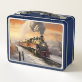 Lunch Box Coucher de soleil en hiver et train (Dos)