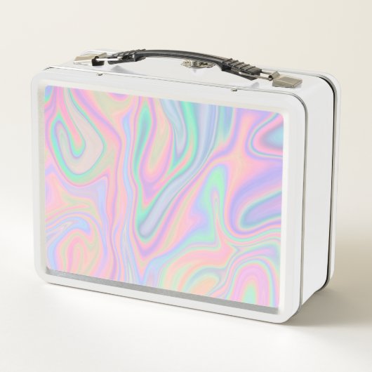 Lunch Box Couleur pastel Abstraite Liquide Iridescente. Ajou (Dos)