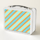 Lunch Box Couleur Turquoise Bleu Orange Jaune Motif (Dos)