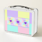 Lunch Box Couleurs pastel & coeurs violets battre (Dos)