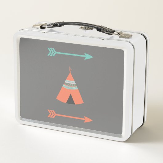 Lunch Box Coupe Fox bois Boho Critère Forêt Boho Flèches (Dos)