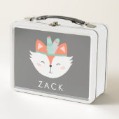 Lunch Box Coupe Fox bois Boho Critère Forêt Boho Flèches (Devant)