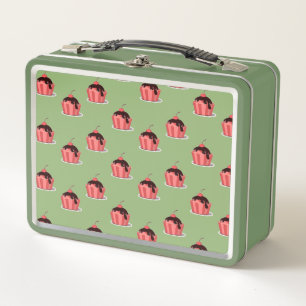 Lunch Box Coupes de crème glacée rose sur vert