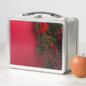 Lunch Box couronne de Noël avec des baies rouges (En situation)
