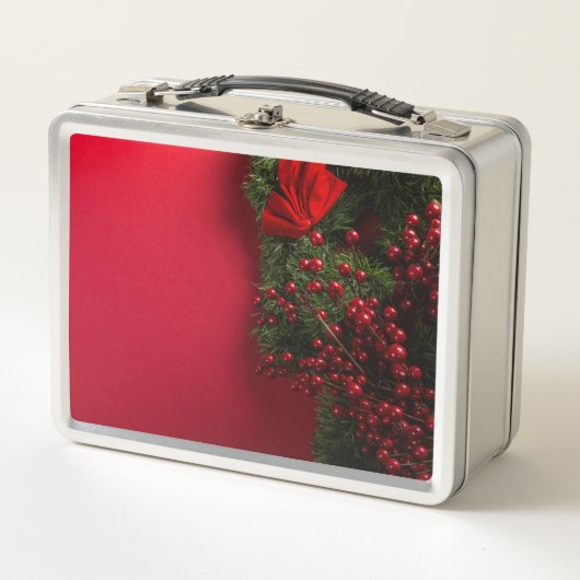 Lunch Box couronne de Noël avec des baies rouges (Devant)