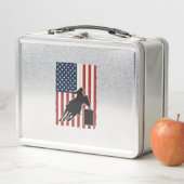 Lunch Box Course de tonneaux Drapeau américain Design vector (En situation)