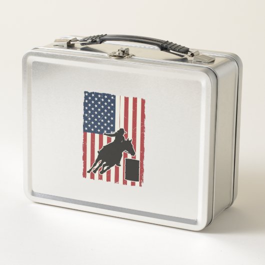 Lunch Box Course de tonneaux Drapeau américain Design vector (Devant)
