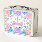 Lunch Box Coutume personnalisée par licorne d'aquarelle (Dos)