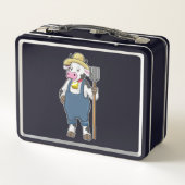 Lunch Box Cow as Farmer with Pitchfork (Dos)