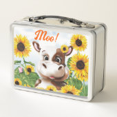Lunch Box Cow Sunflower Farm Enfants (Dos)