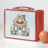 Lunch Box Cozy Gingerbread House Holiday Illustration (En situation)