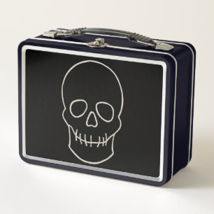 Lunch Box Crâne - Chauve-souris noire et os blanc