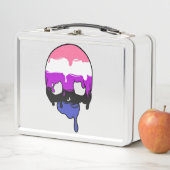 Lunch Box Crâne de goutte de genderfluide (En situation)