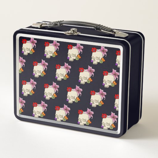 Lunch Box Crâne et flore (Devant)