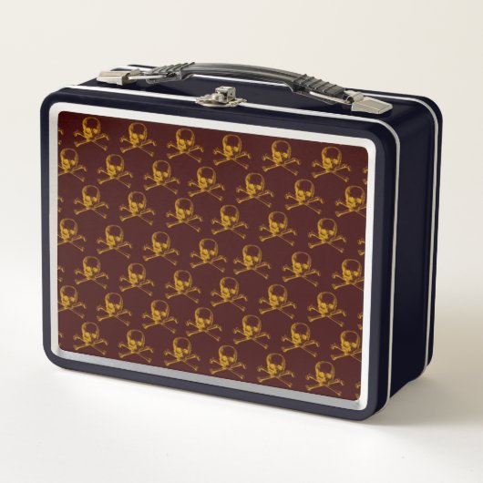 Lunch Box Crâne et os croisés vintage (Devant)