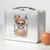 Lunch Box Crâne Floral Halloween Squelette (En situation)