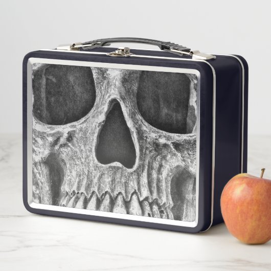 Lunch Box Crâne gothique Grunge Cool D'Effraction Noir Et Bl (En situation)