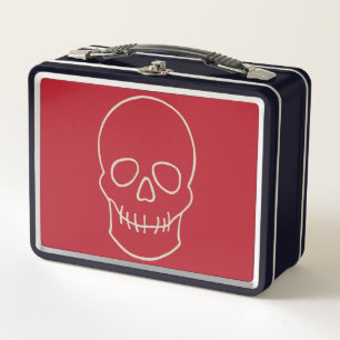 Lunch Box Crâne - rouge sang et blanc os