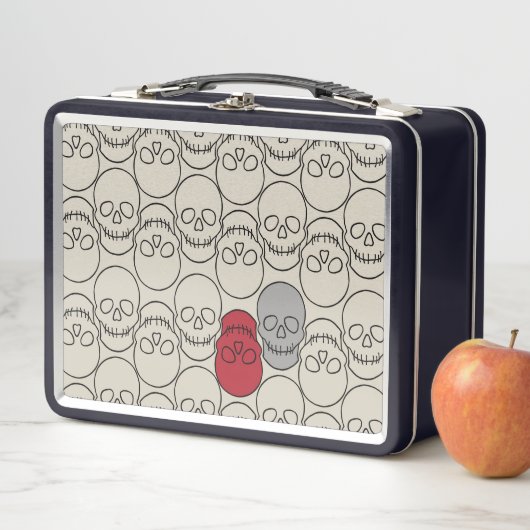 Lunch Box Crânes - Bone White et Bat Black (En situation)