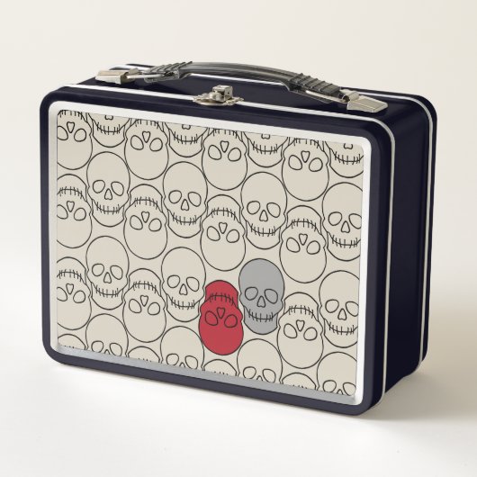 Lunch Box Crânes - Bone White et Bat Black (Devant)