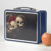 Lunch Box Crânes et roses rouges design (En situation)