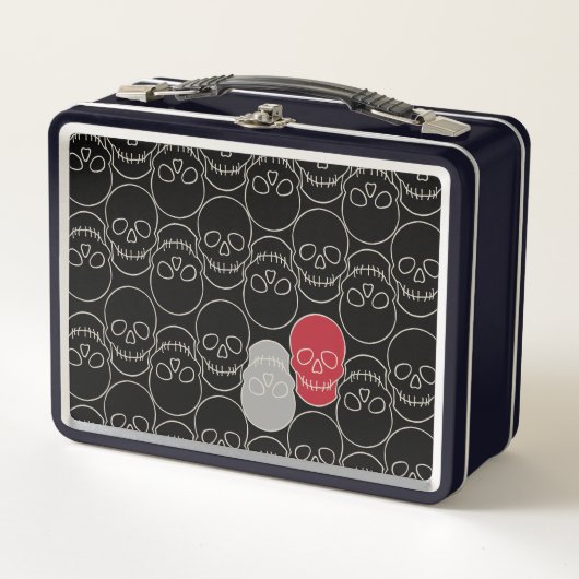 Lunch Box Crânes - Noir de chauve-souris et Blanc d'os (Devant)